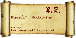 Munzár Rudolfina névjegykártya